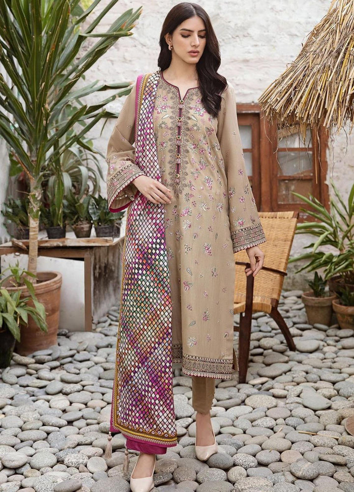 Iris By Jazmin Embroidered Slub Suits Unstitched 3 Piece JZ23IFW D-09 - Winter Collection