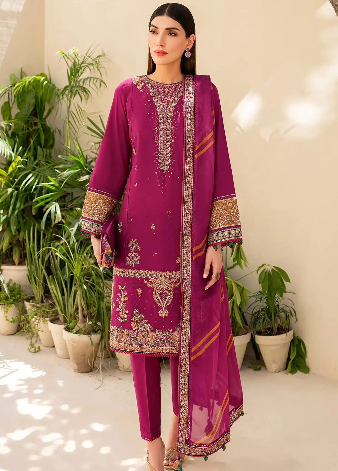 Iris By Jazmin Embroidered Lawn Suits Unstitched 3 Piece JZ24I D10 - Summer Collection