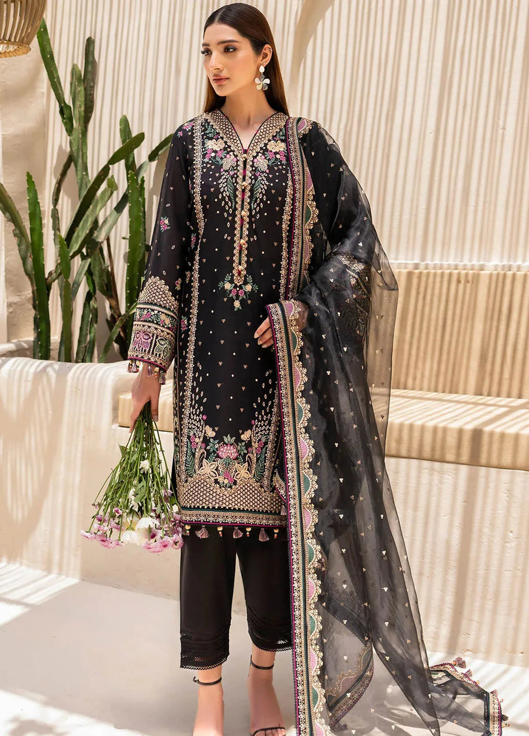 Iris By Jazmin Embroidered Lawn Suits Unstitched 3 Piece JZ24I D4 - Summer Collection