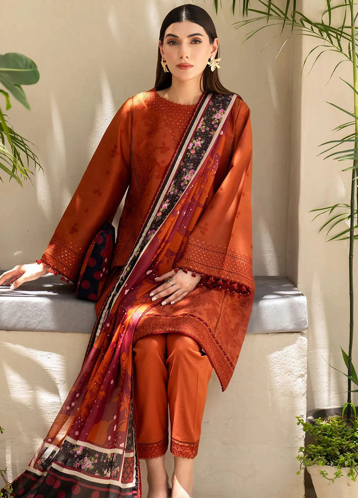 Iris By Jazmin Embroidered Lawn Suits Unstitched 3 Piece JZ24I D5 - Summer Collection