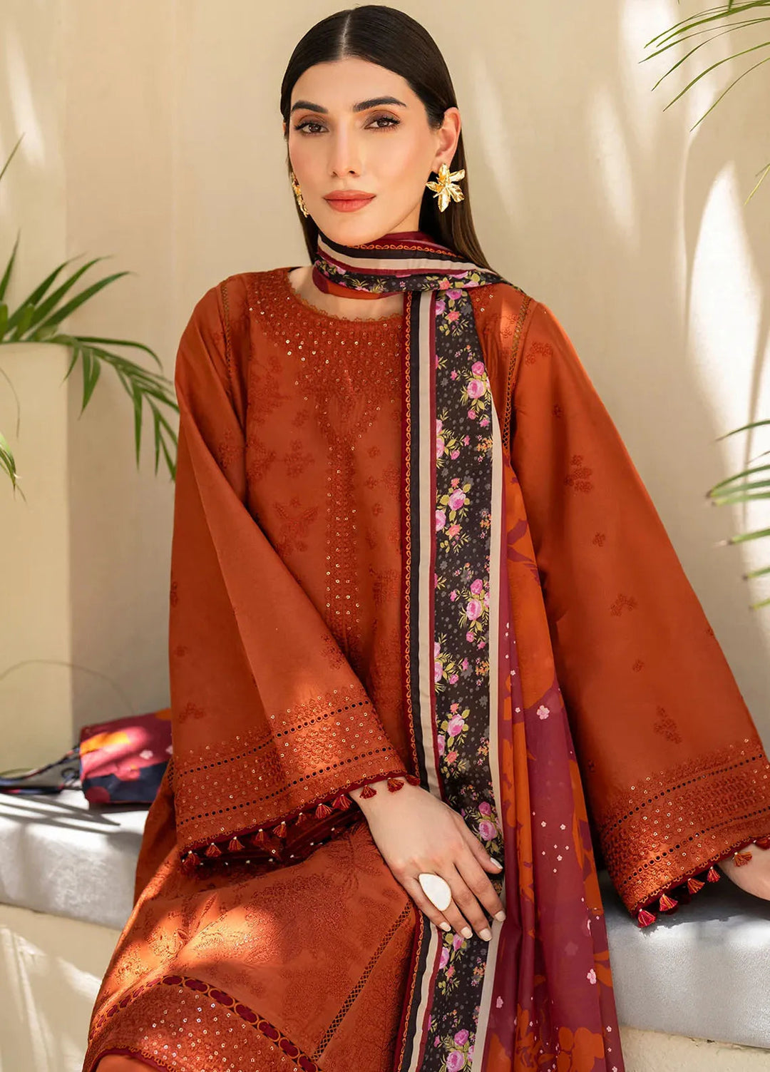 Iris By Jazmin Embroidered Lawn Suits Unstitched 3 Piece JZ24I D5 - Summer Collection