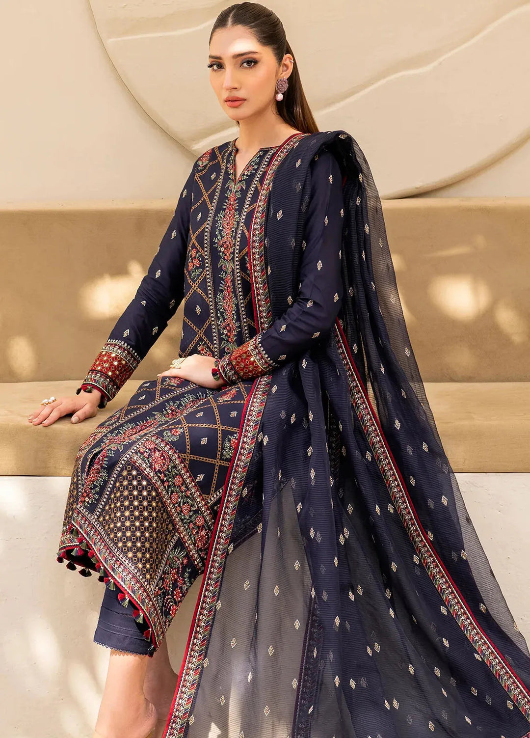 Iris By Jazmin Embroidered Lawn Suits Unstitched 3 Piece JZ24I D6 - Summer Collection