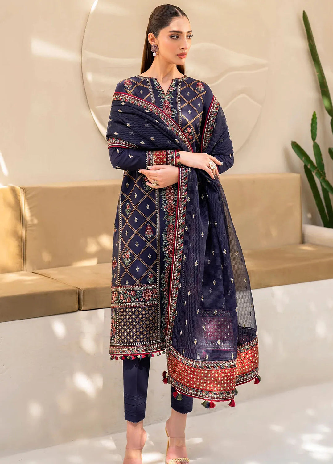 Iris By Jazmin Embroidered Lawn Suits Unstitched 3 Piece JZ24I D6 - Summer Collection