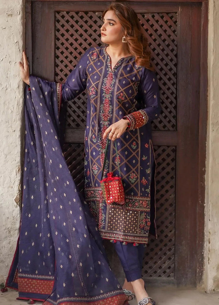 Iris By Jazmin Embroidered Lawn Suits Unstitched 3 Piece JZ24I D6 - Summer Collection