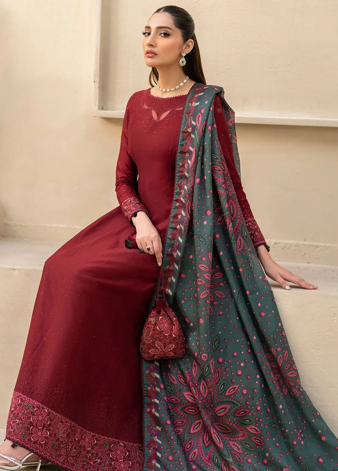 Iris By Jazmin Embroidered Lawn Suits Unstitched 3 Piece JZ24I D7 - Summer Collection