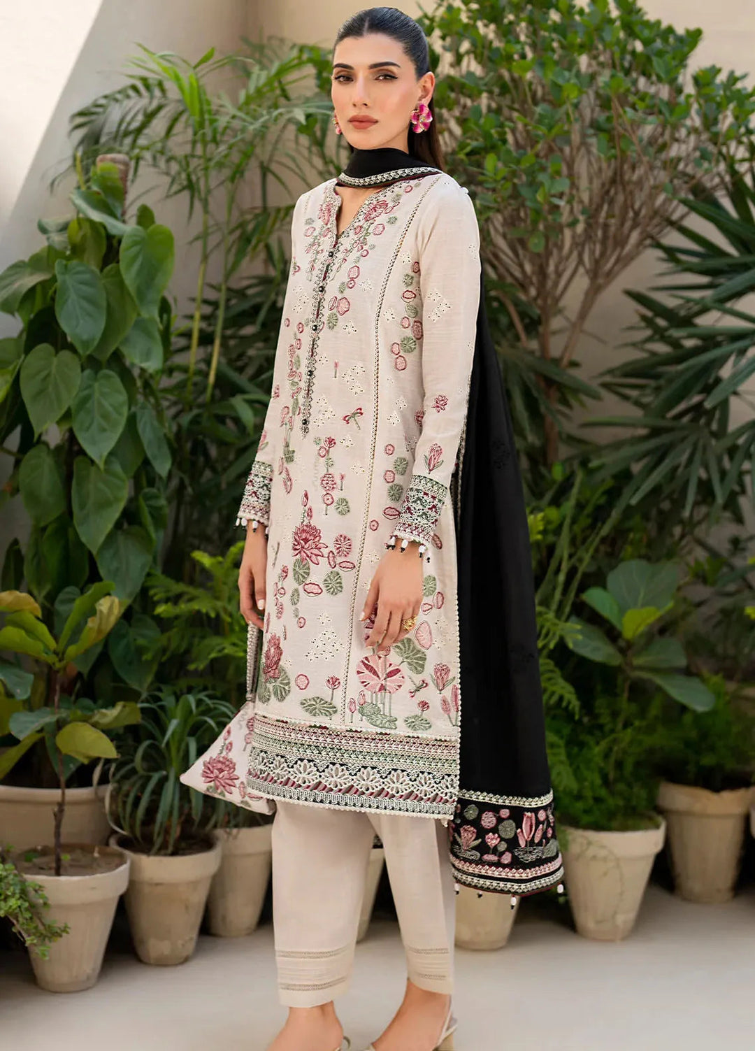 Iris By Jazmin Embroidered Lawn Suits Unstitched 3 Piece JZ24I D8 - Summer Collection