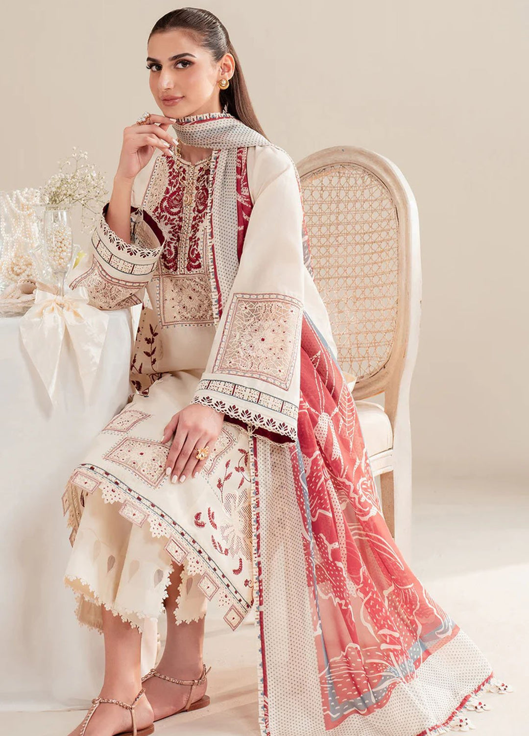 Iris by Jazmin Embroidered Lawn Suits Unstitched 3 Piece JZ25IL D-02 - Summer Collection