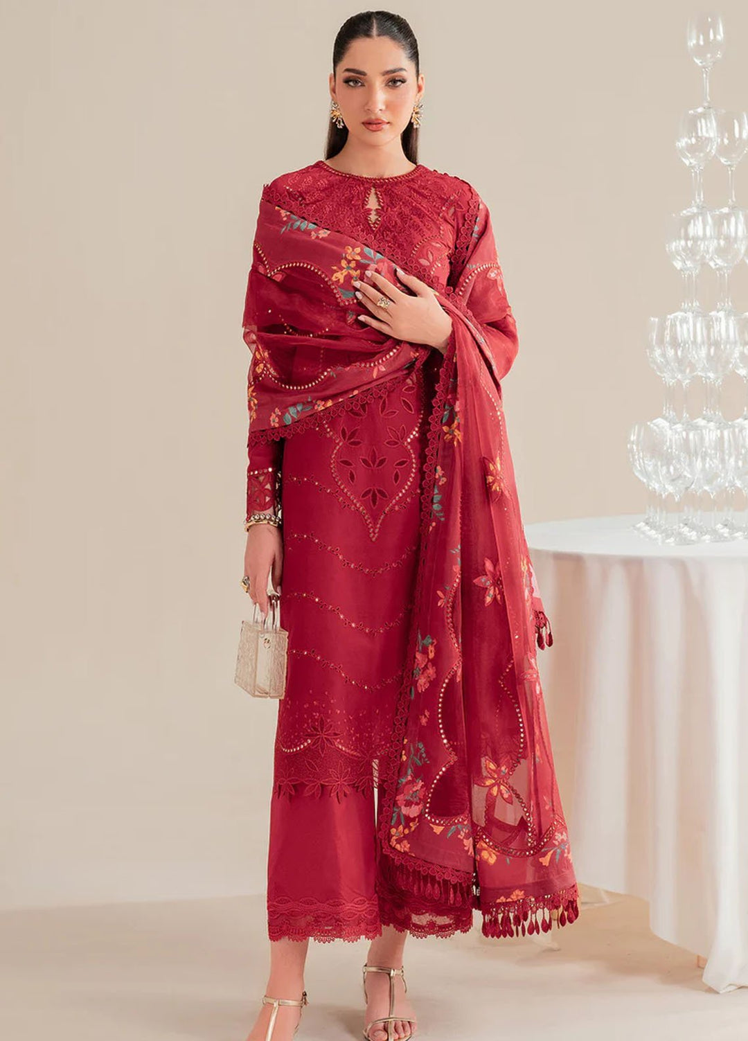 Iris by Jazmin Embroidered Lawn Suits Unstitched 3 Piece JZ25IL D-03 - Summer Collection