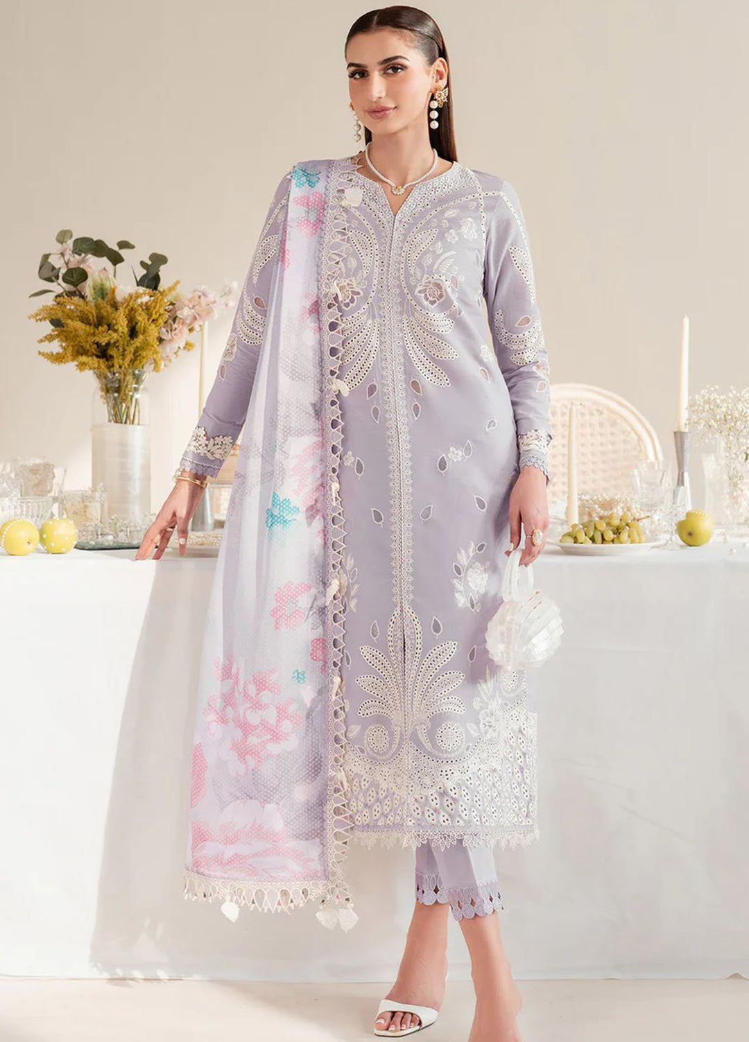 Iris by Jazmin Embroidered Lawn Suits Unstitched 3 Piece JZ25IL D-06 - Summer Collection