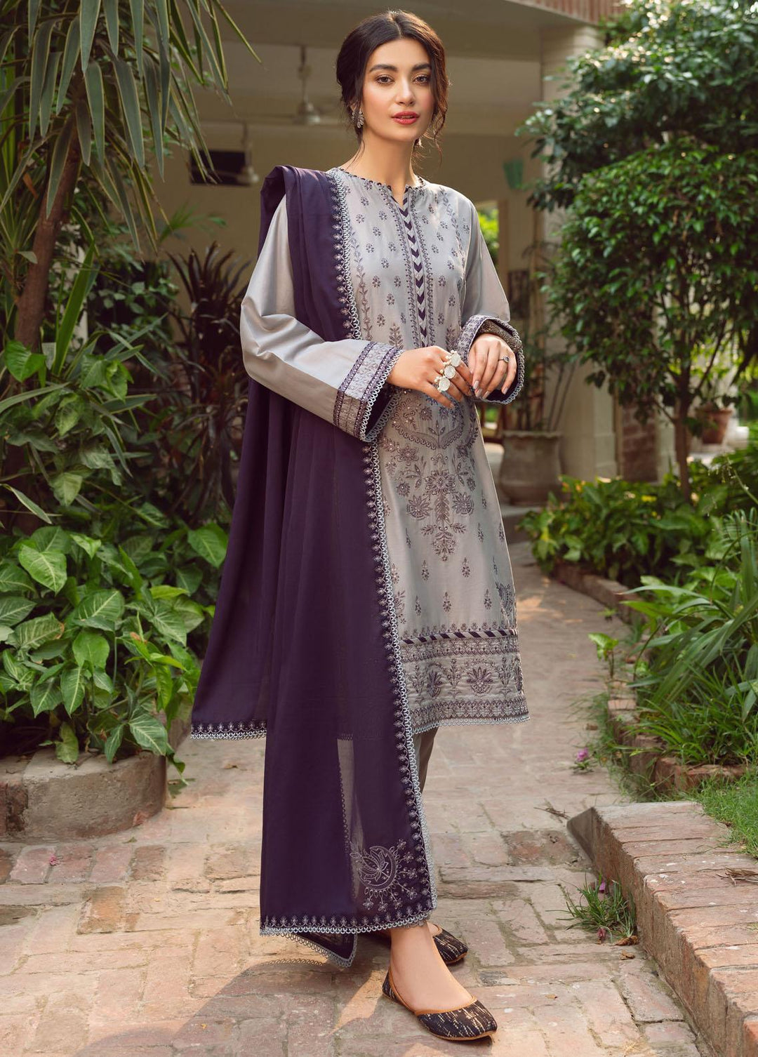 Iris By Jazmin Embroidered Lawn Suits Unstitched 3 Piece JZ23I 02 Danica - Spring / Summer Collection