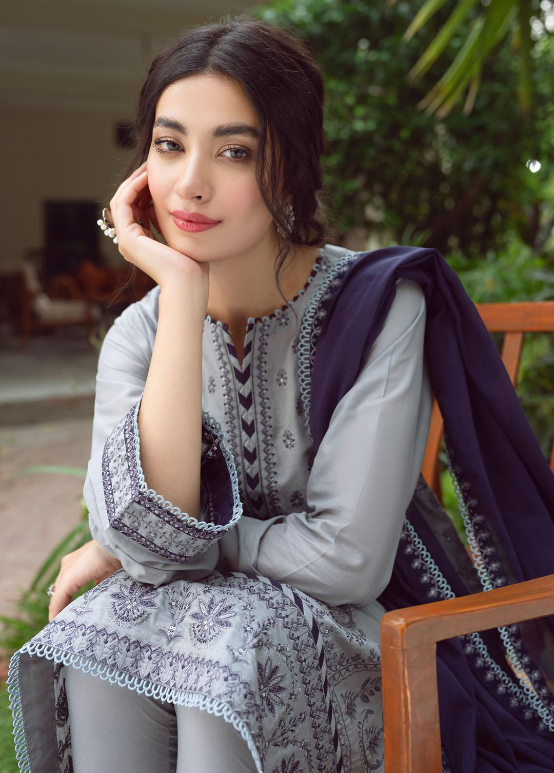 Iris By Jazmin Embroidered Lawn Suits Unstitched 3 Piece JZ23I 02 Danica - Spring / Summer Collection