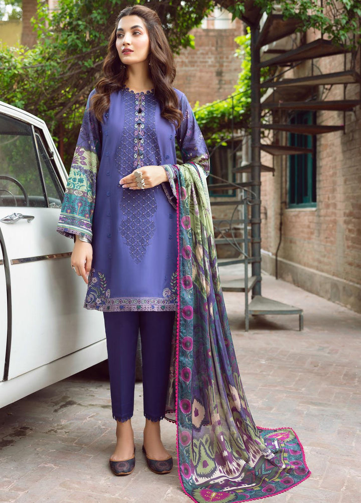 Iris By Jazmin Embroidered Lawn Suits Unstitched 3 Piece JZ23I 10 Orchid Opal - Spring / Summer Collection