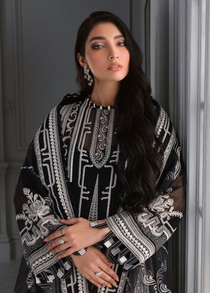 Iris by Jazmin Embroidered Cotton Net Suits Unstitched 3 Piece JZ21IRL D-01 TWILIGHT GLORY - Formals Collection