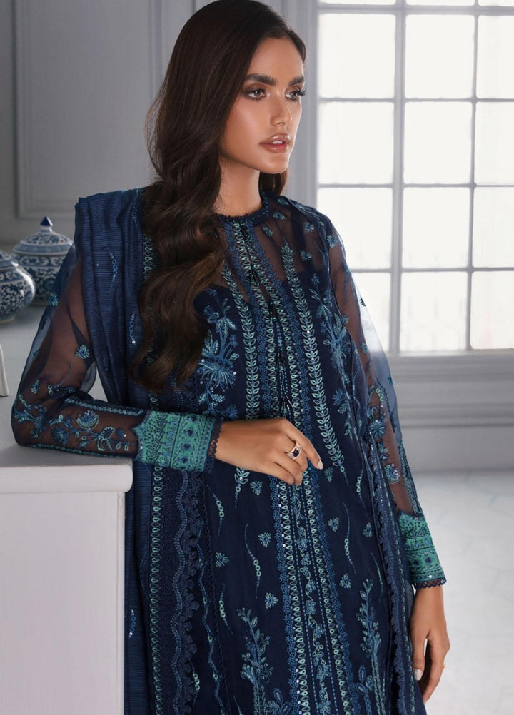 Iris by Jazmin Embroidered Organza Suits Unstitched 3 Piece JZ21IRL D-05 SEA SHELL - Formals Collection