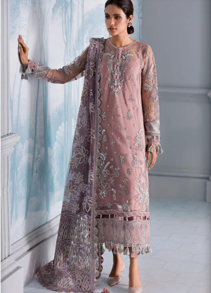 Iris by Jazmin Embroidered Net Suits Unstitched 3 Piece JZ21IRL D-06 FIORA - Formals Collection