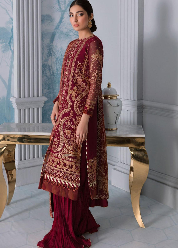 Iris by Jazmin Embroidered Cotton Net Suits Unstitched 3 Piece JZ21IRL D-09 ALOHA - Formals Collection