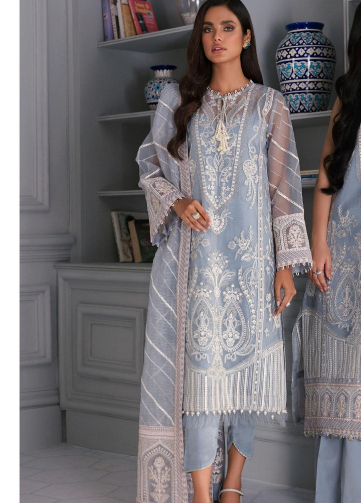 Iris by Jazmin Embroidered Organza Suits Unstitched 3 Piece JZ21IRL D-12 CELENE - Formals Collection