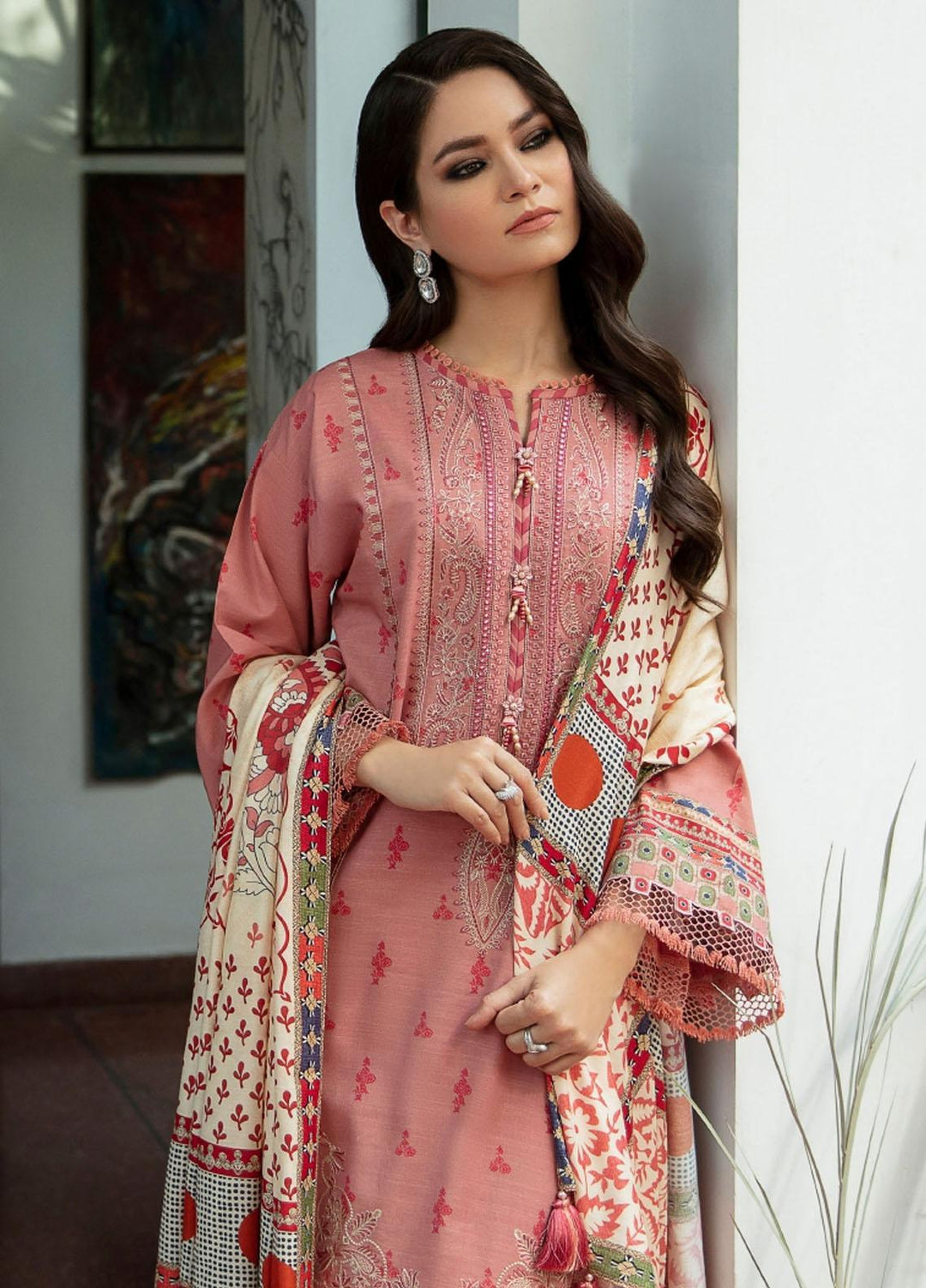 Iris by Jazmin Embroidered Viscose Slub Khaddar Suits Unstitched 3 Piece JZ21IV D2 ELINOR - Winter Collection