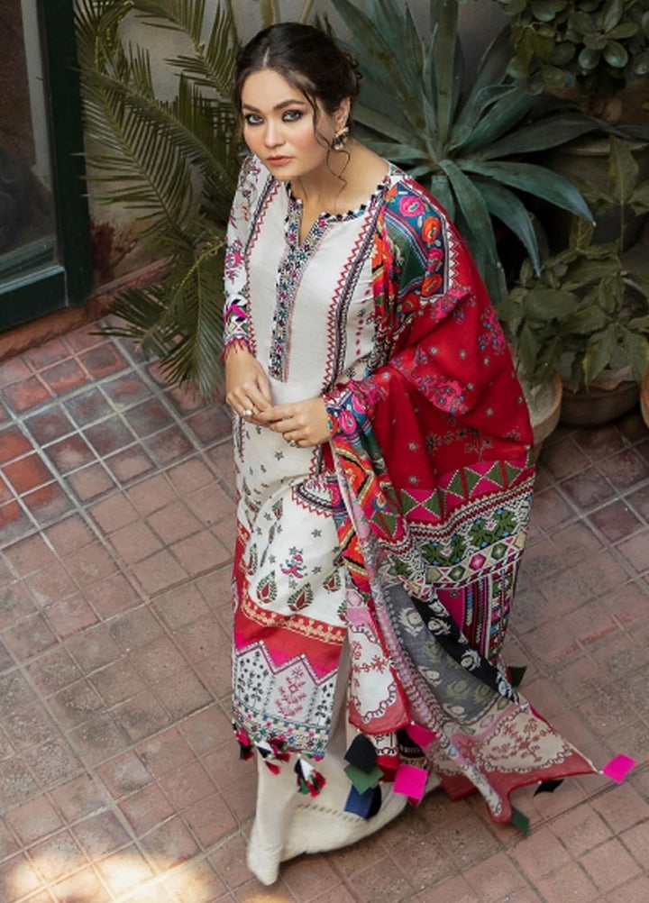 Iris by Jazmin Embroidered Viscose Slub Khaddar Suits Unstitched 3 Piece JZ21IV D5 WHITE DEW - Winter Collection