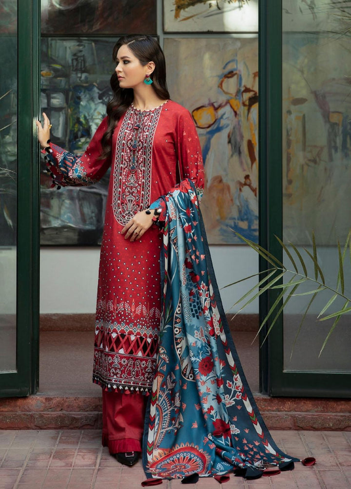Iris by Jazmin Embroidered Viscose Slub Khaddar Suits Unstitched 3 Piece JZ21IV D7 ZEAL - Winter Collection