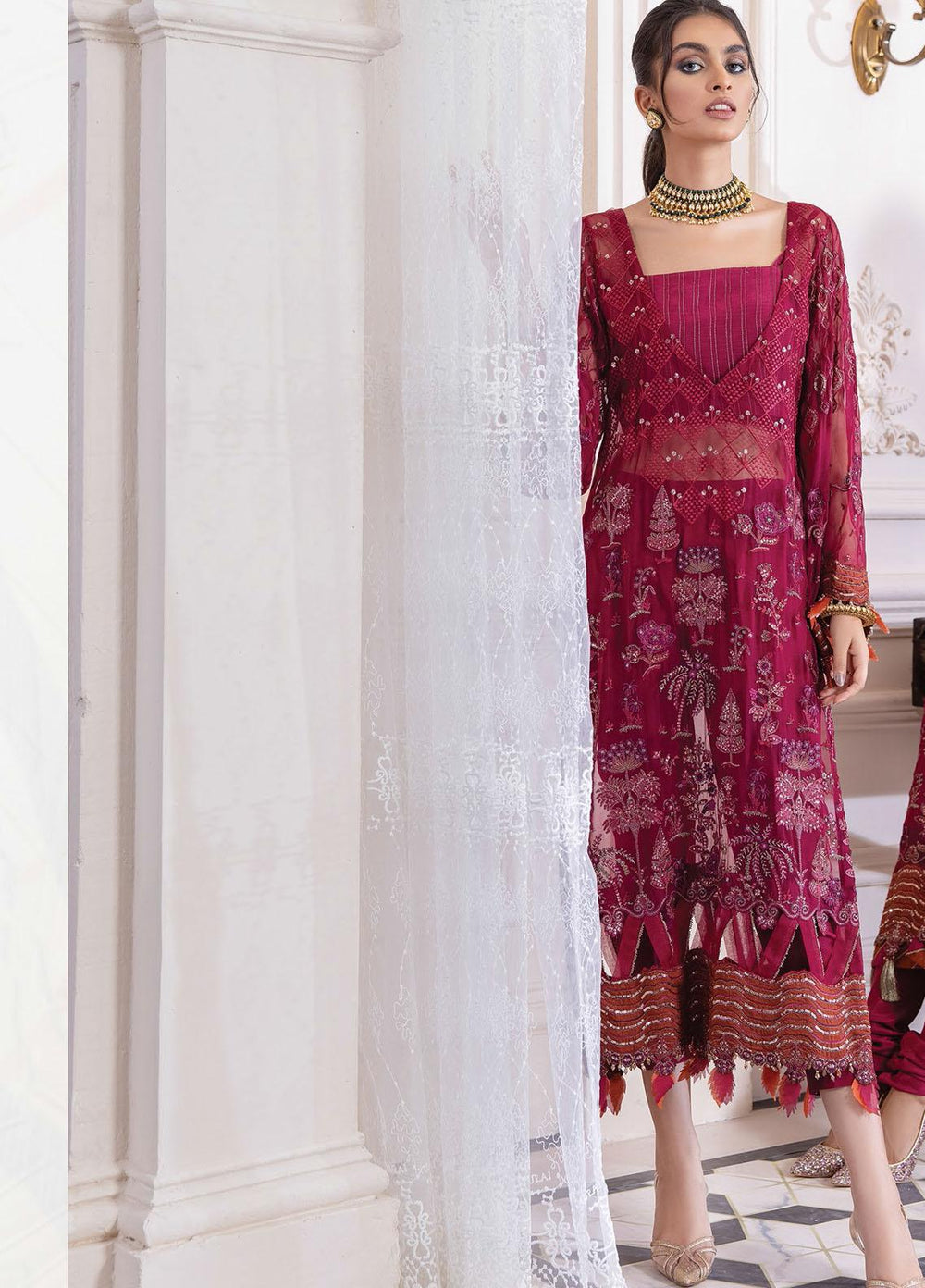 Isfahan by Xenia Formals Embroidered Chiffon Suits Unstitched 3 Piece XF21IF 05-MARINA - Luxury Collection