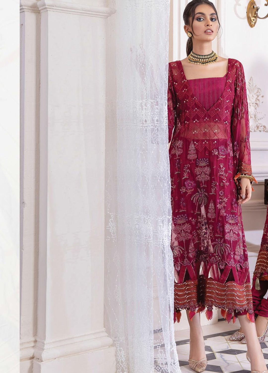 Isfahan by Xenia Formals Embroidered Chiffon Suits Unstitched 3 Piece XF21IF 05-MARINA - Luxury Collection