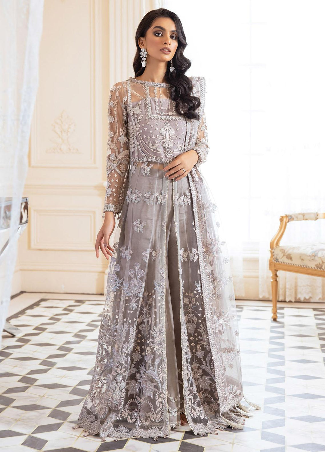 Isfahan by Xenia Formals Embroidered Net Suits Unstitched 3 Piece XF21IF 10-ASHNAH - Luxury Collection
