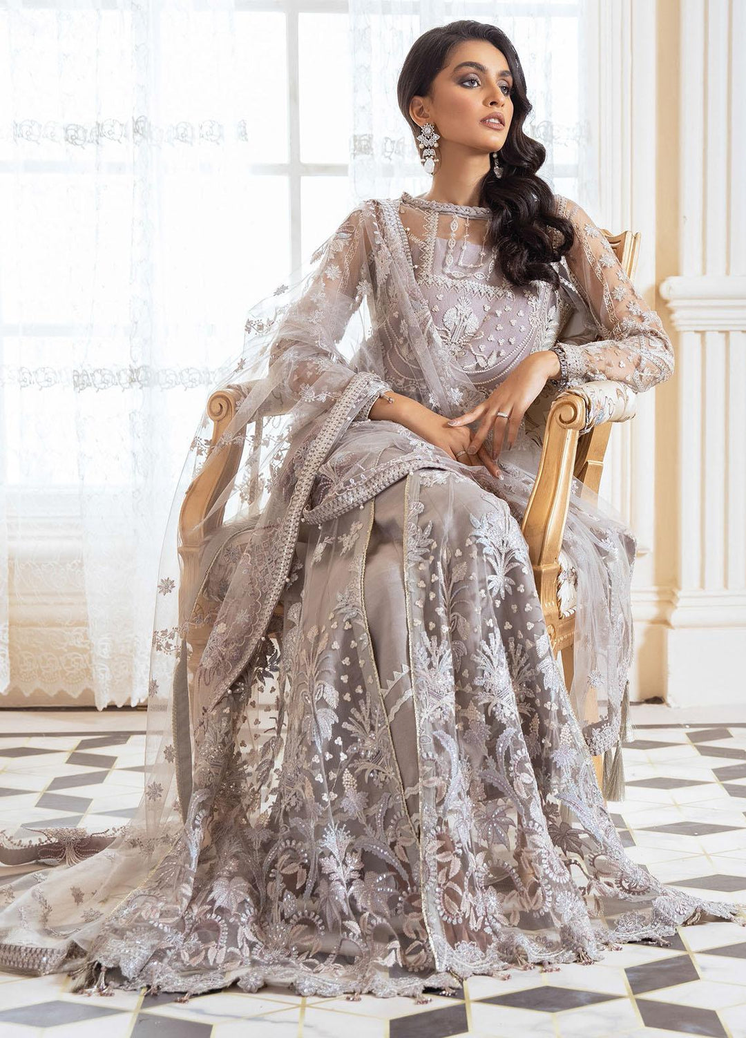 Isfahan by Xenia Formals Embroidered Net Suits Unstitched 3 Piece XF21IF 10-ASHNAH - Luxury Collection