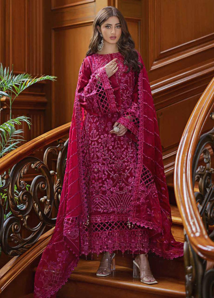 Ishq Aatish by Emaan Adeel Embroidered Chiffon Suits Unstitched 3 Piece EA23IA AT-03 - Luxury Collection