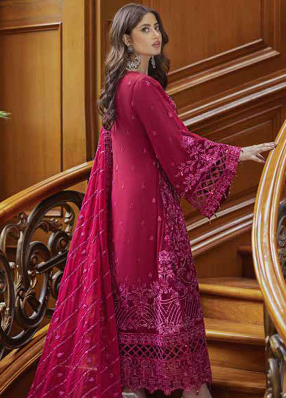 Ishq Aatish by Emaan Adeel Embroidered Chiffon Suits Unstitched 3 Piece EA23IA AT-03 - Luxury Collection