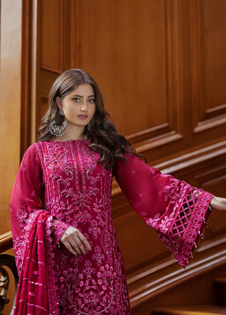 Ishq Aatish by Emaan Adeel Embroidered Chiffon Suits Unstitched 3 Piece EA23IA AT-03 - Luxury Collection