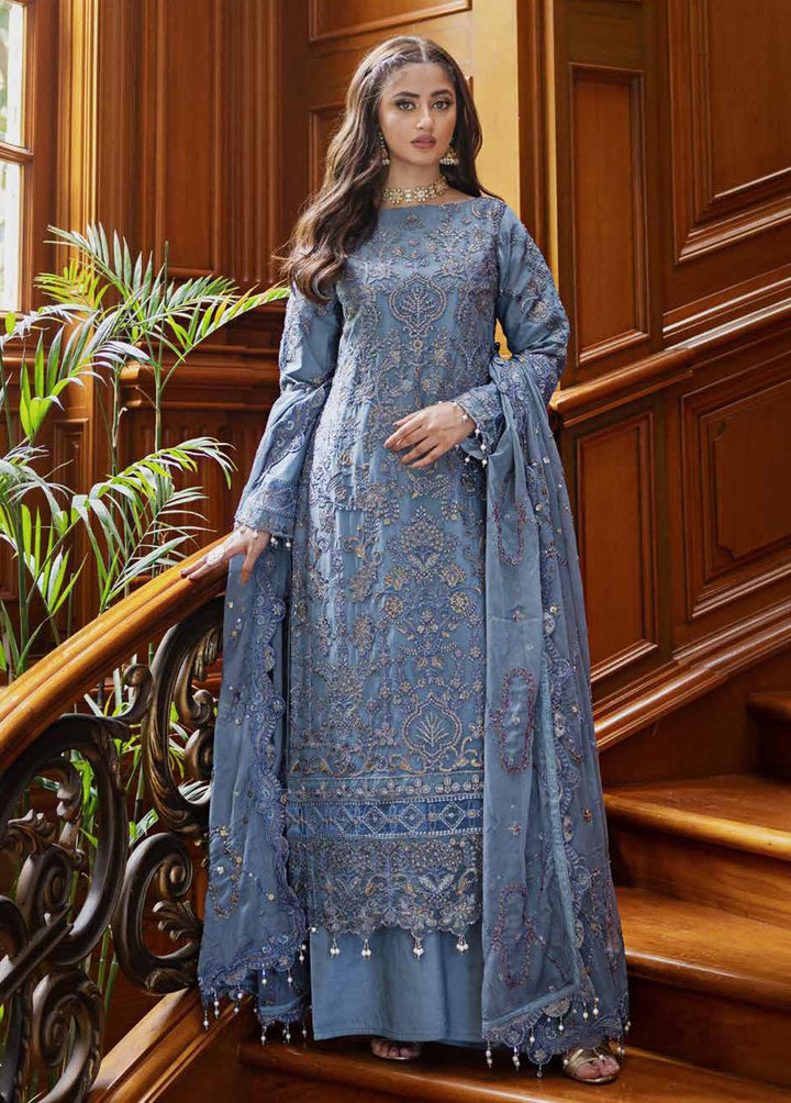 Ishq Aatish by Emaan Adeel Embroidered Chiffon Suits Unstitched 3 Piece EA23IA AT-04 - Luxury Collection