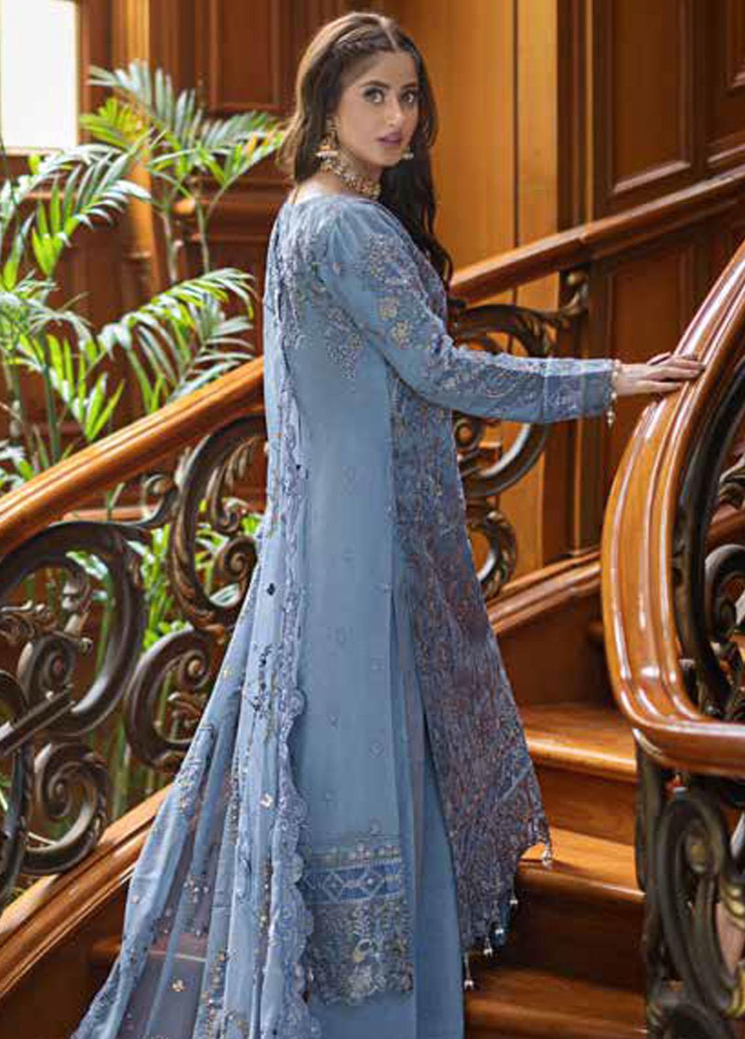 Ishq Aatish by Emaan Adeel Embroidered Chiffon Suits Unstitched 3 Piece EA23IA AT-04 - Luxury Collection