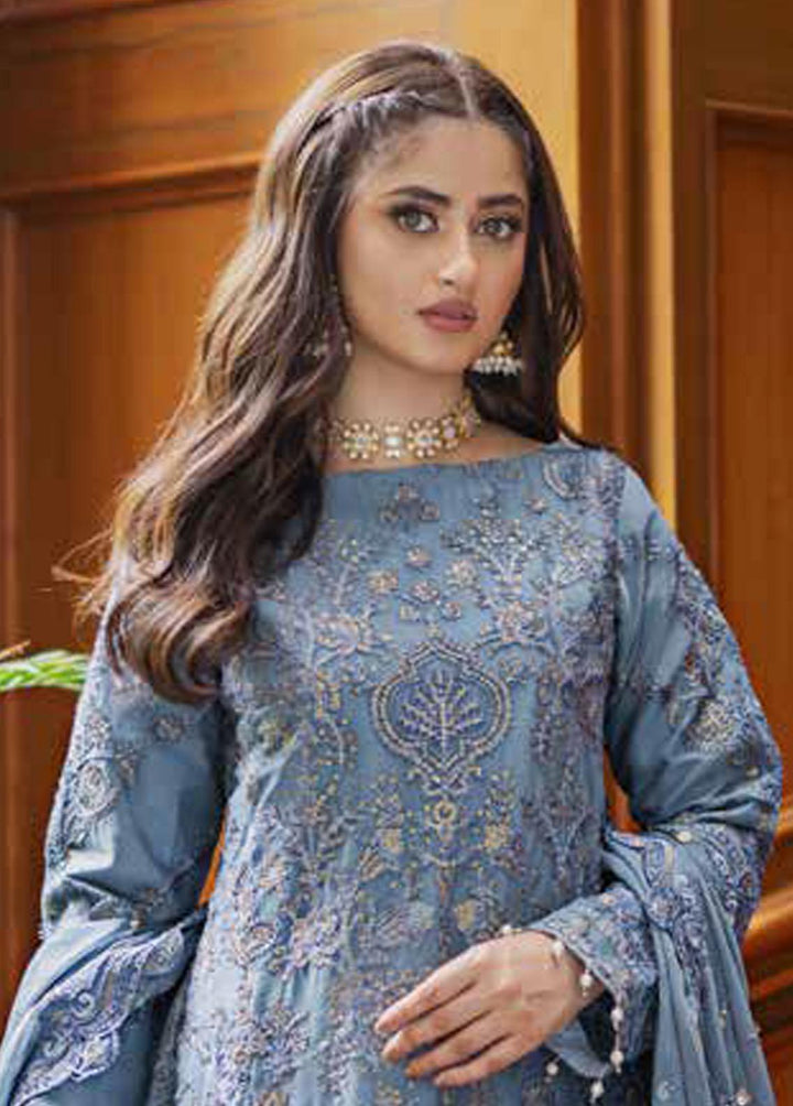 Ishq Aatish by Emaan Adeel Embroidered Chiffon Suits Unstitched 3 Piece EA23IA AT-04 - Luxury Collection