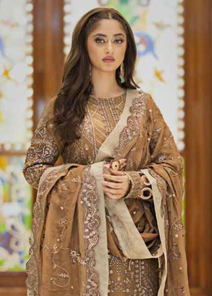 Ishq Aatish by Emaan Adeel Embroidered Chiffon Suits Unstitched 3 Piece EA23IA AT-05 - Luxury Collection