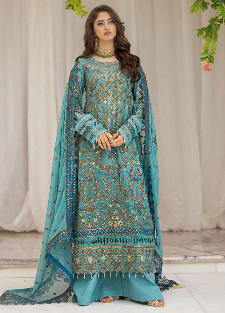 Ishq Aatish by Emaan Adeel Embroidered Chiffon Suits Unstitched 3 Piece EA23IA AT-09 - Luxury Collection