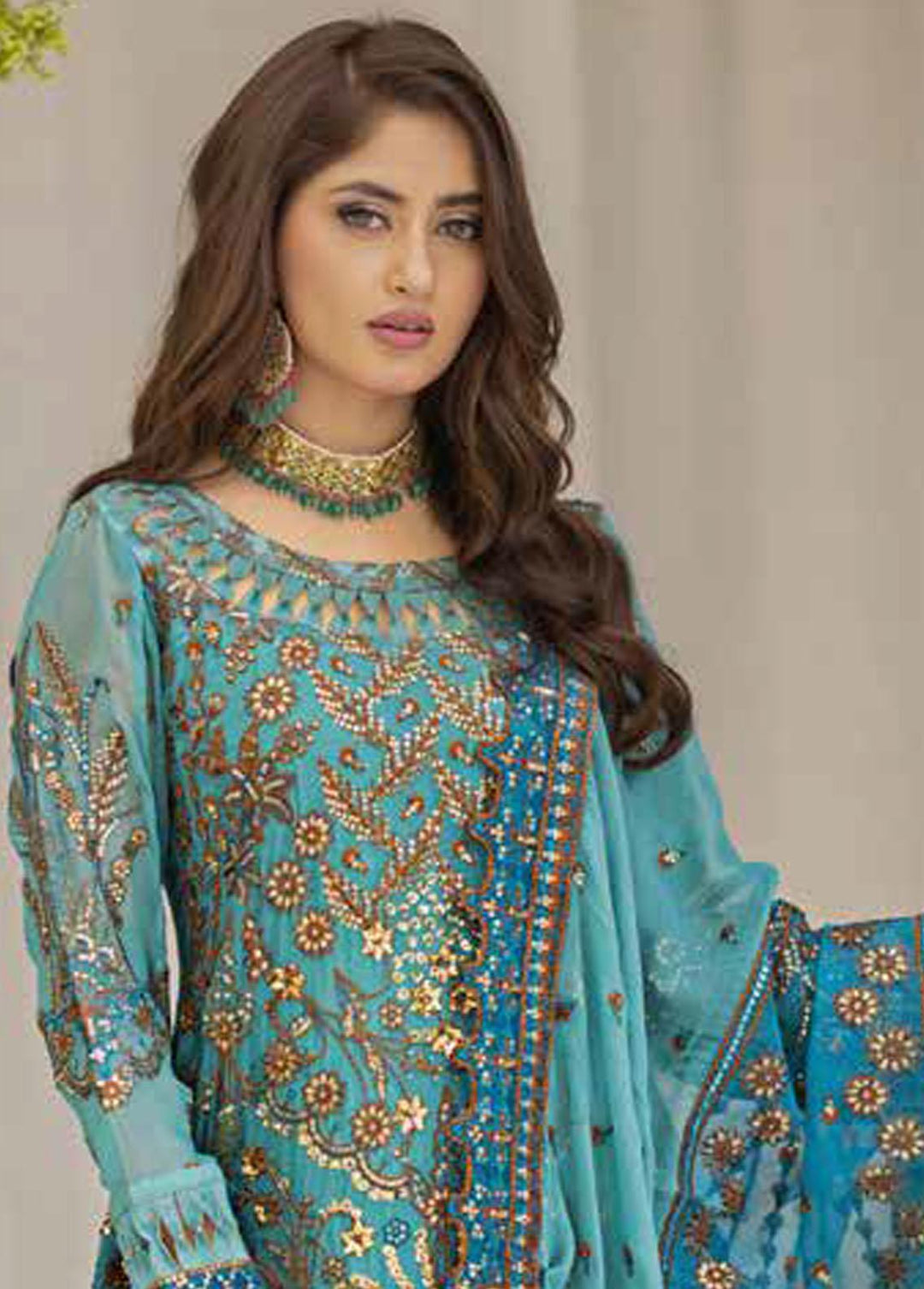 Ishq Aatish by Emaan Adeel Embroidered Chiffon Suits Unstitched 3 Piece EA23IA AT-09 - Luxury Collection
