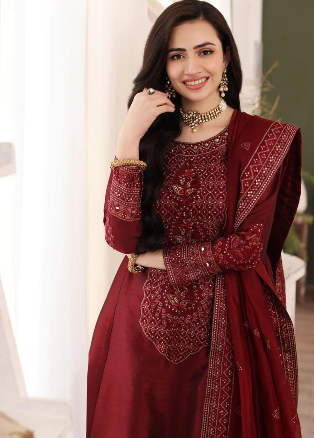 Ishq Aatish By Mohagni Embroidered Raw Silk Suits Unstitched 3 Piece MG23IA MGS-02 Ulfat - Luxury Collection