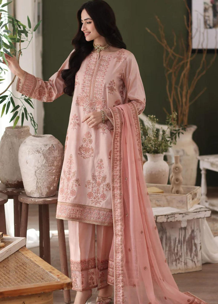 Mohagni Pret Embroidered Raw Silk 3 Piece Suit SMGS-03 ABEER