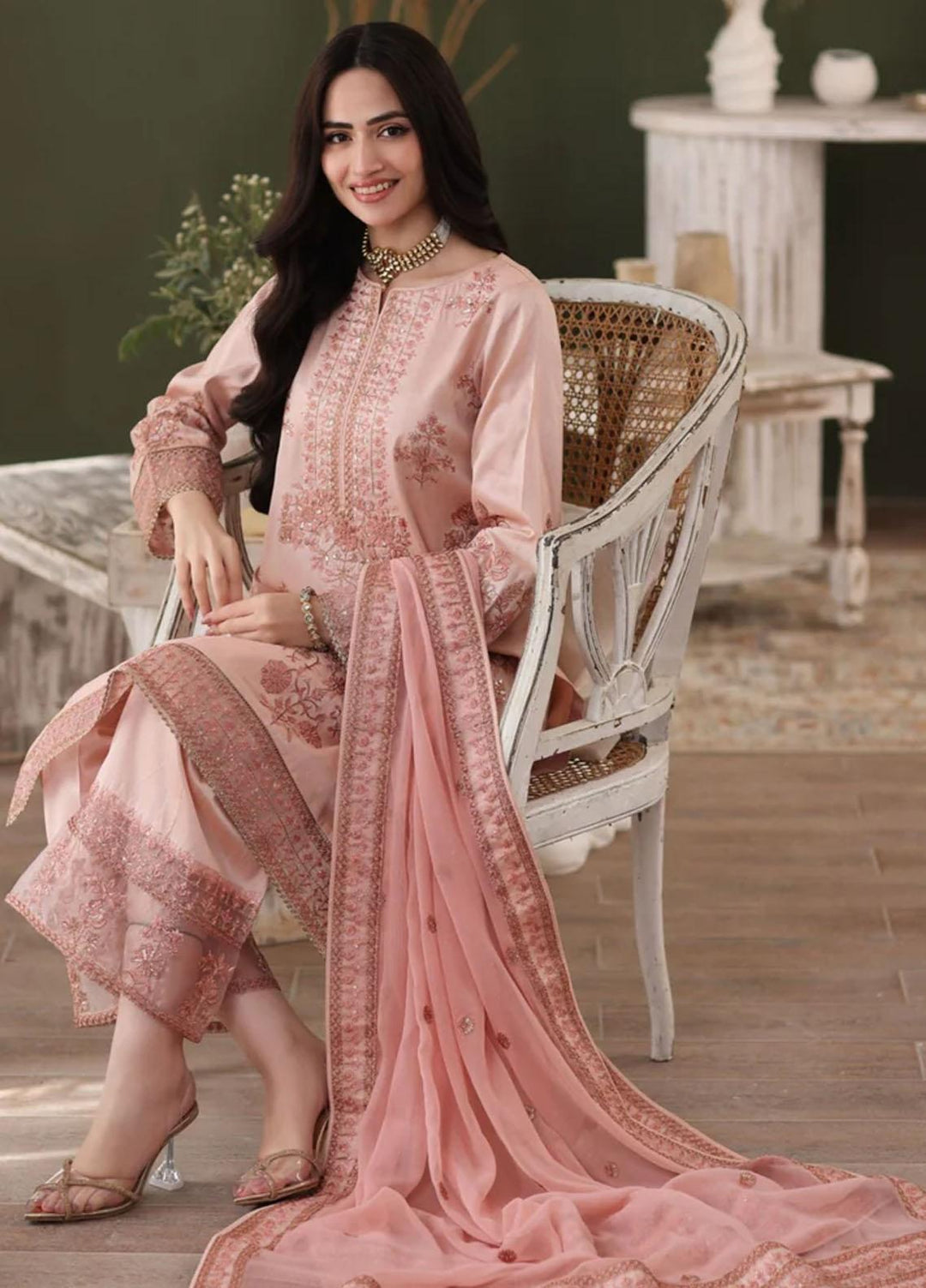 Ishq Aatish By Mohagni Embroidered Raw Silk Suits Unstitched 3 Piece MG23IA MGS-03 Abeer - Luxury Collection