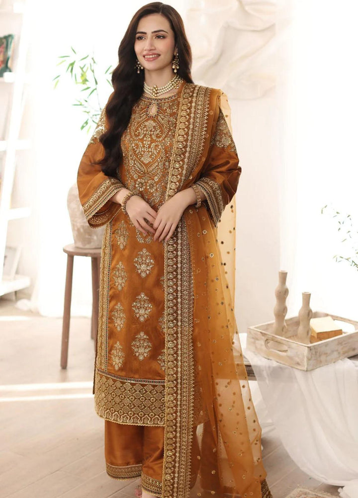 Ishq Aatish By Mohagni Embroidered Raw Silk Suits Unstitched 3 Piece MG23IA MGS-06 Aabroo - Luxury Collection
