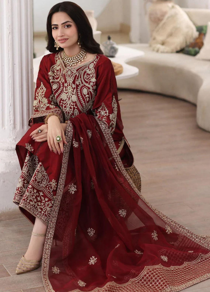 Ishq Aatish By Mohagni Embroidered Raw Silk Suits Unstitched 3 Piece MG23IA MGS-08 Anarkali - Luxury Collection