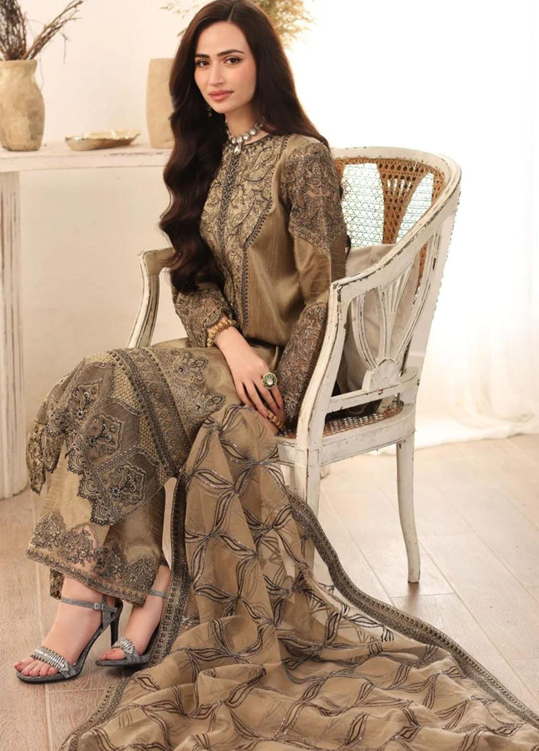 Ishq Aatish By Mohagni Embroidered Raw Silk Suits Unstitched 3 Piece MG23IA MGS-09 Eshaal - Luxury Collection