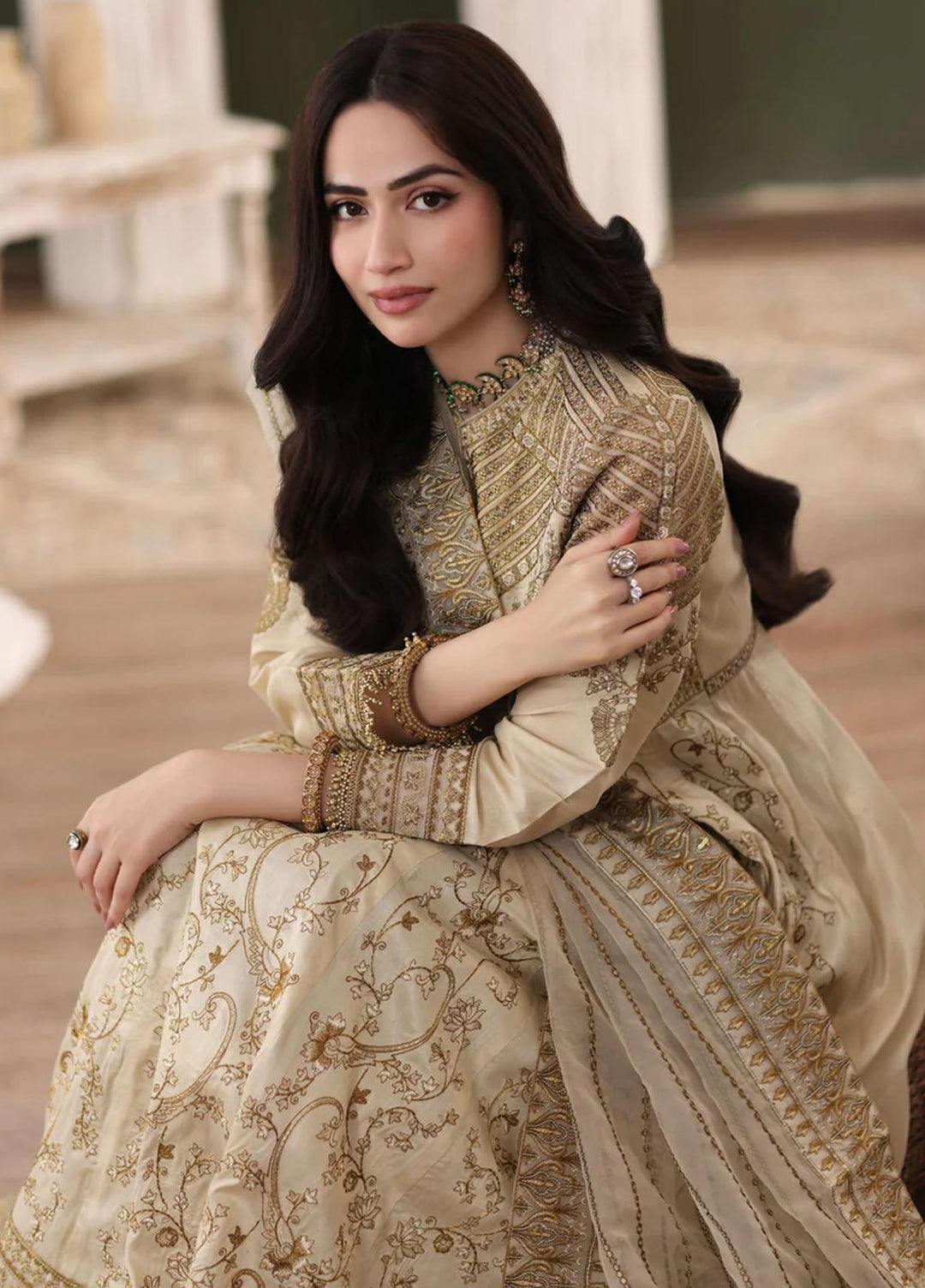 Mohagni Pret Embroidered Raw Silk 2 Piece Suit SMGS-10 NAWARA