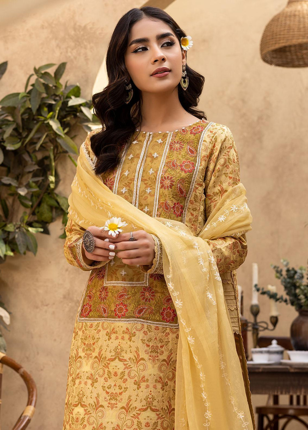 Ishq By Humdum Embroidered Jacquard Suits Unstitched 3 Piece HD24IQ D-02 - Spring Collection