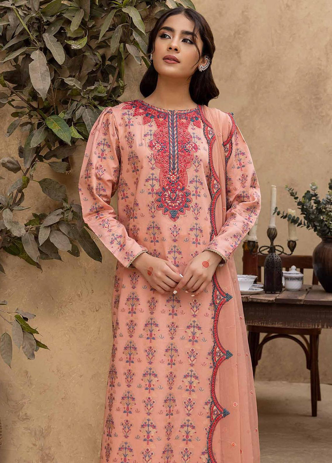 Ishq By Humdum Embroidered Jacquard Suits Unstitched 3 Piece HD24IQ D-04 - Spring Collection