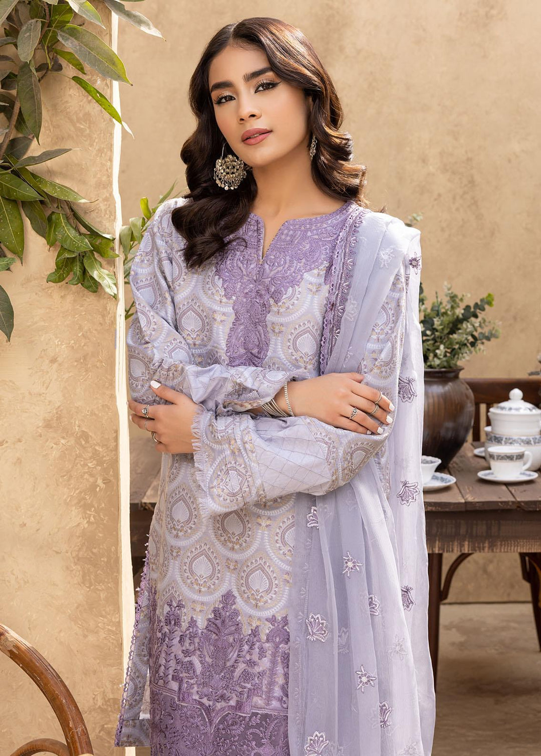 Ishq By Humdum Embroidered Jacquard Suits Unstitched 3 Piece HD24IQ D-07 - Spring Collection
