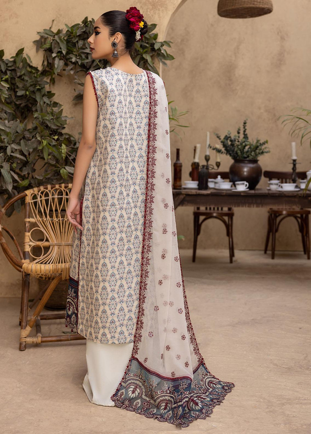 Ishq By Humdum Embroidered Jacquard Suits Unstitched 3 Piece HD24IQ D-08 - Spring Collection