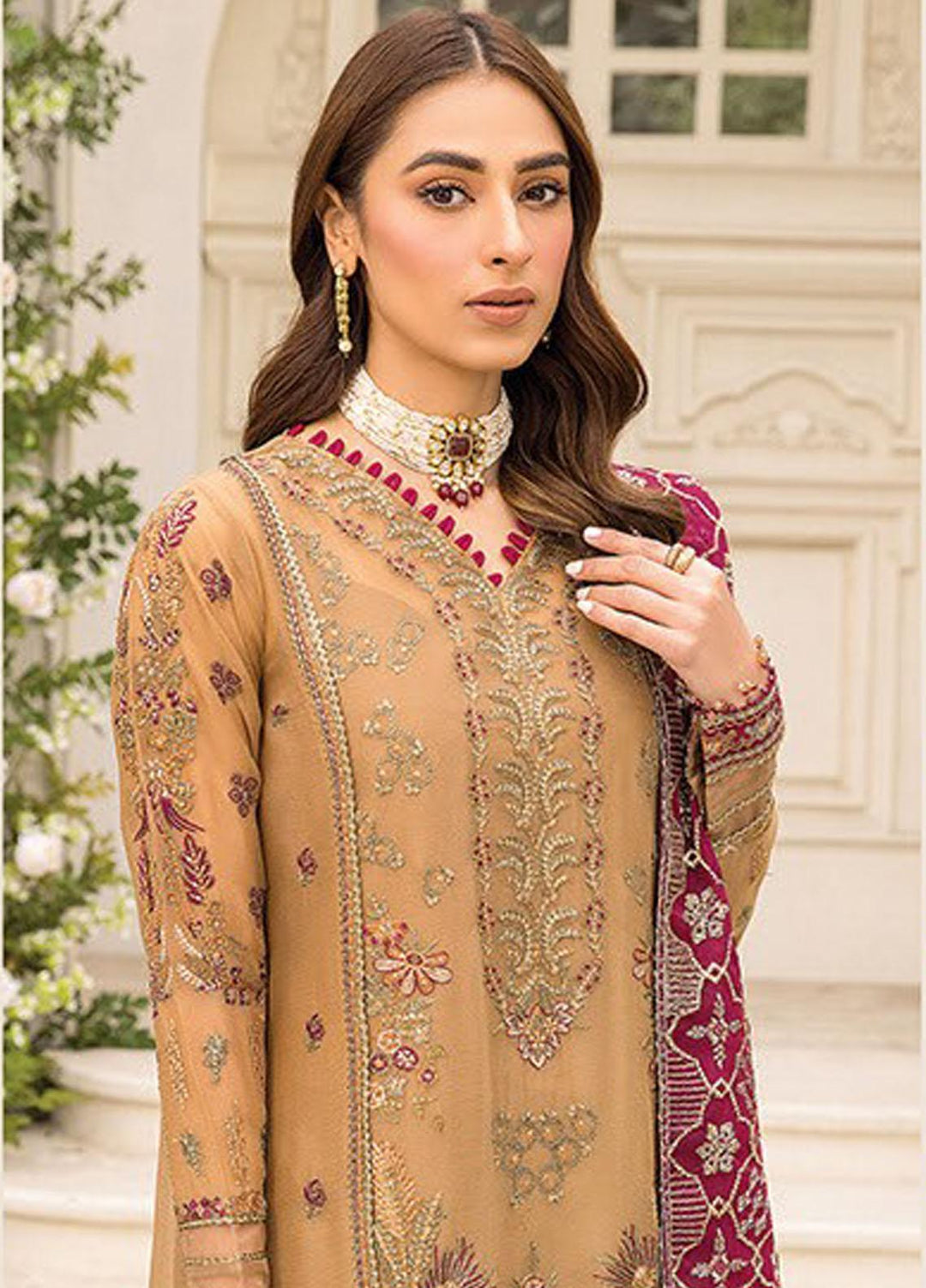 Ishya By Xenia Formals Embroidered Chiffon Suits Unstitched 3 Piece XE23I Hikmat - Luxury Collection