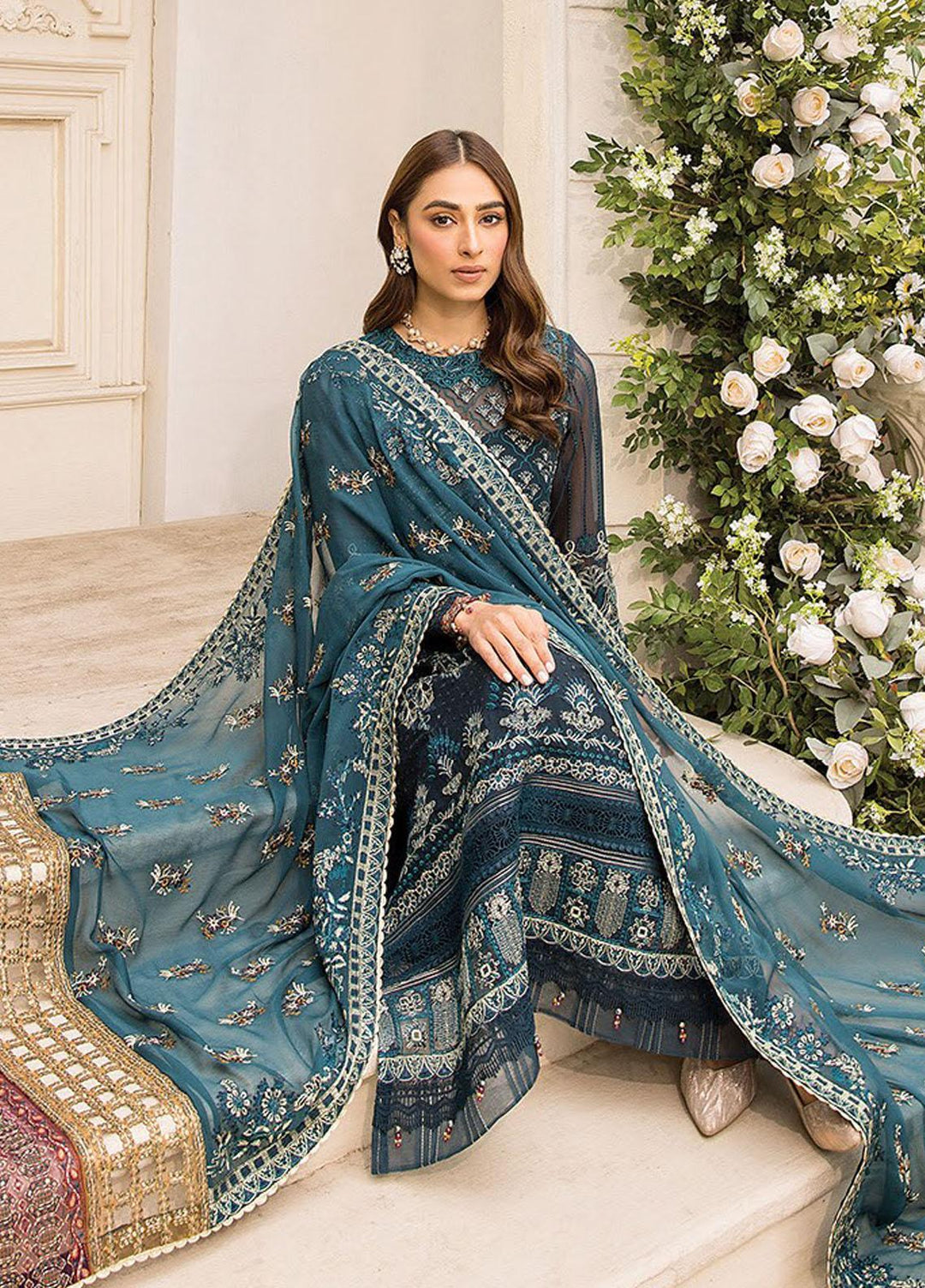Ishya By Xenia Formals Embroidered Chiffon Suits Unstitched 3 Piece XE23I Famiya - Luxury Collection
